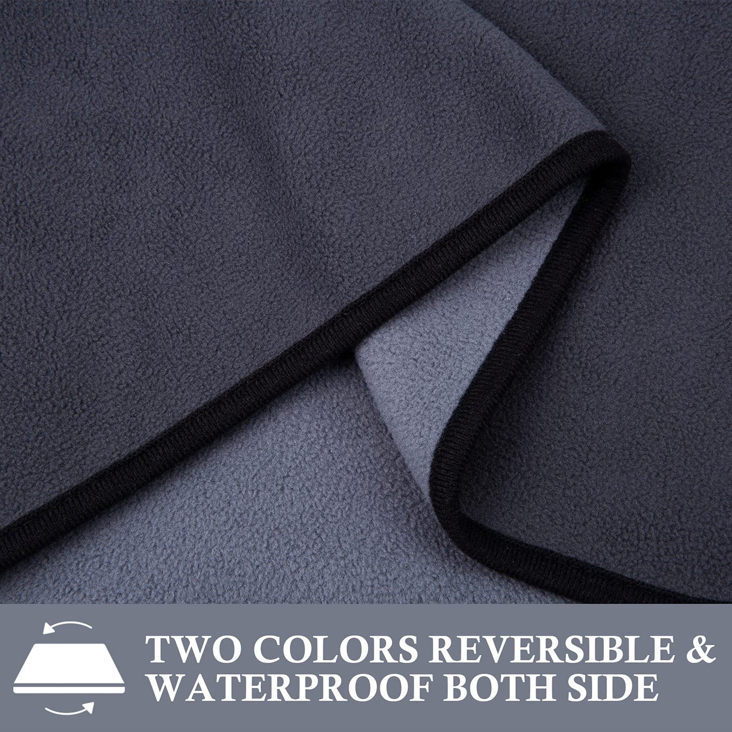 PETTOM Waterproof Pet Blankets for Dogs, Soft Warm Cats Fleece Blankets for Pets 3 Layer Pet Throw Blanket Protects Couch Bed from Spills Stain Super Large 152 x 127 cm-Grey
