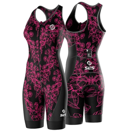 SLS3 Triathlon Suits Women – Sleeveless Trisuit Women - Premium FX Fabric, Tri Suit Womens Triathlon Suit, No Shelf Bra (Elektra, Large)