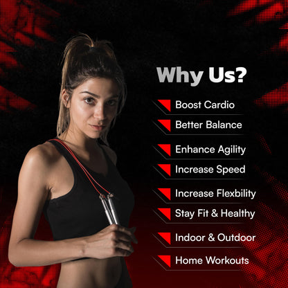 Jump Ropes for Fitness with 2 Jumping Rope Cables - Speed Jump Rope for Men and Women - Adjustable Skipping Rope - Speed Rope for CrossFit, Boxing, Exercise - Indoor and Outdoor Workout Essentials