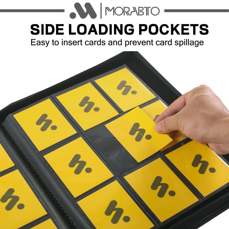 MORABTO Card Binder 9 Pocket,Trading Card Binder Holds up to 360 Cards with 20 Sleeves,Zipper Card Holder Album Compatible with TCG Card/Game Cards/Sports Card
