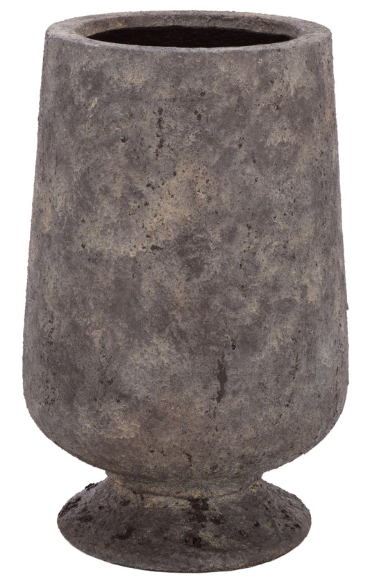 SAFAVIEH Outdoor - Stark Planter Pot with Drainage - Antique Brown Ficonstone Cement - Weather Resistant - Ideal for Patio, Garden, Backyard, 12" Wx 12" D x 18.9" H (PAT1551A)