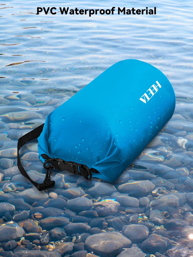 HEETA Waterproof Dry Bag for Women Men, Roll Top Lightweight Dry Storage Bag Backpack with Emergency Whistle for Travel, Kayaking, Boating, Camping, Beach, Cruise Ship Essentials (Blue, 40L)