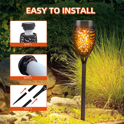 CNMTCCO Solar Lights Outdoor Garden, 6 Pack Solar Flickering Dancing Flame Lights, Waterproof SolarTorch Light Landscape Lighting for Garden Patio Pathways Lawn Yard Decoration