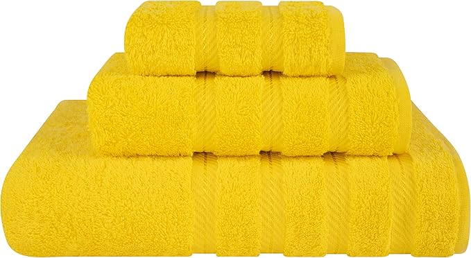 American Soft Linen Premium 3 Piece Towel Set, 1 Bath Towel 1 Hand Towel 1