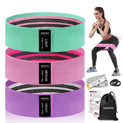 KANGFITER Non-Slip Fabric Resistance Bands for Working Out, Loop Exercise Bands for Booty Leg, Butt, Glute, Stretch Workout Bands for Women & Men, Hip Elastic Bands for Home Gym Fitness, Yoga, Pilates