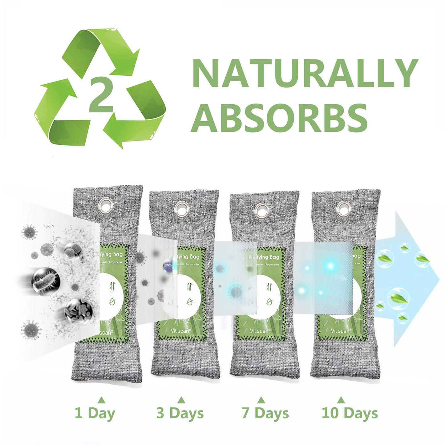 6 Pack Bamboo Charcoal Air Purifier Bags Odor Absorber Odor Absorber Natural Car Air Freshener Odor Eliminators for Home Pets