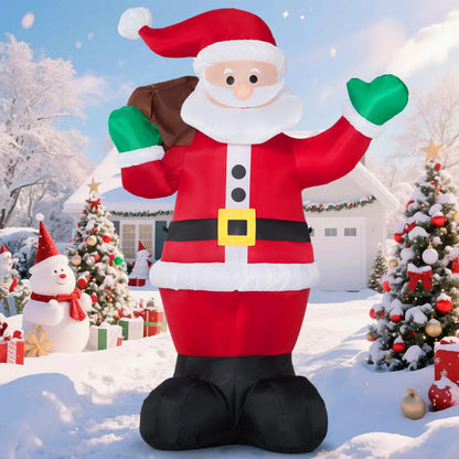 Joiedomi 6 FT Christmas Inflatable Santa with Gift Bag, Blow Up Xmas Inflatable Decorations with Build in LEDs for Christmas Decor, Yard Outdoor Garden Lawn Winter Decorations