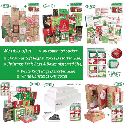 80-Count Foil Christmas Tag Stickers, 8 Jumbo Designs - Xmas to from Christmas Name Tags Write On Labels - Holiday Present Gift Labels