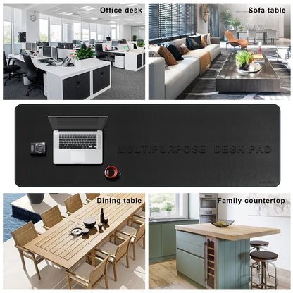 CENNBIE Leather Desk Mat Large, 160 x 50cm Desk Pad Blotter Protector, Extended Non-Slip Mouse Pad, Waterproof PU Leather Large Mouse pad for Desk Office and Home (Black)