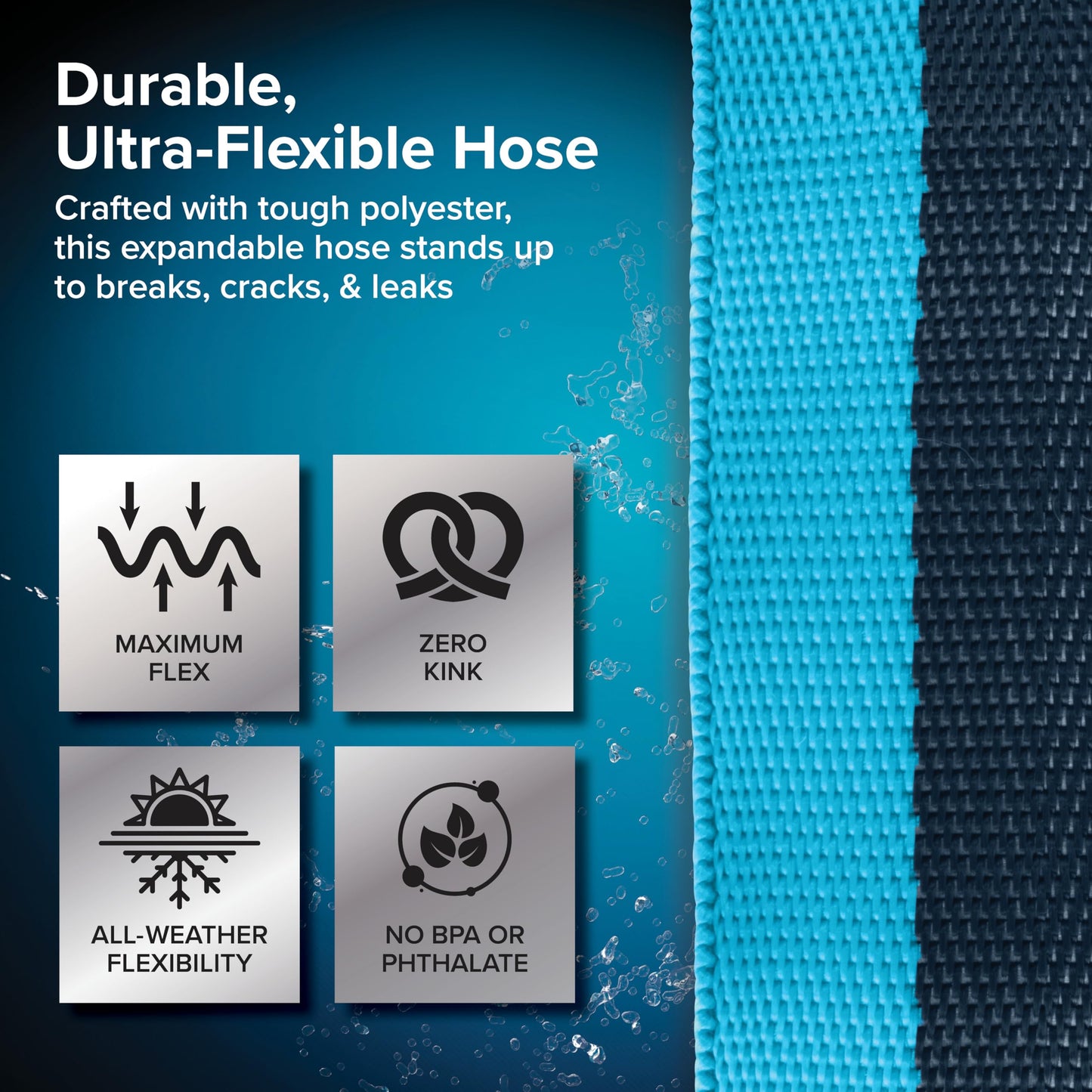 Camco EvoFlex2 25-ft Drinking Water Hose - RV Drinking Water Hose Reinforced with Fabric & Ultra Lightweight - Contains No Lead, No BPA & No Phthalate - Abrasion Resistant (22577)