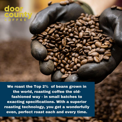 Door County Coffee Wisconsin Harvest Blend Flavored Coffee Ground - 8 oz Bag - Fall Seasonal - Medium Roast - 100% Specialty Arabica - Roasted Chestnuts & Toasted Pralines