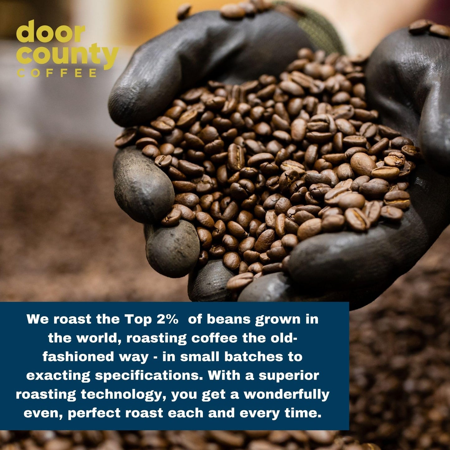 Door County Coffee Jingle Bell Java Flavored Coffee Whole Bean - 8oz Bag - Holiday Seasonal - Medium Roast - 100% Specialty Arabica - Pecans, Creamy Caramel, Vanilla, Cinnamon