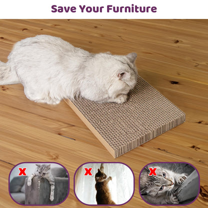 5 in 1 Cat Scratcher Cardboard,XL-Large Cat Scratch Pad,Cat Scratching Boards with Box for Medium to Large Cat Indoor Use Protecting Furniture Wall and Sofa