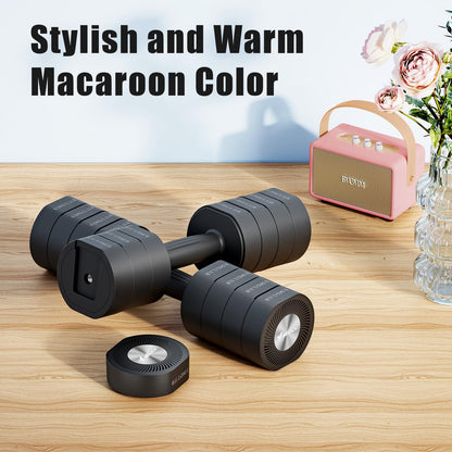 MERACH Dumbbell Set of 2, Adjustable Weight, Anti-slip Handle, Macaron Colors, Each 2.2/4.4/6.6/8.8 lbs, 4 in 1 Hand Weights for Women at Home