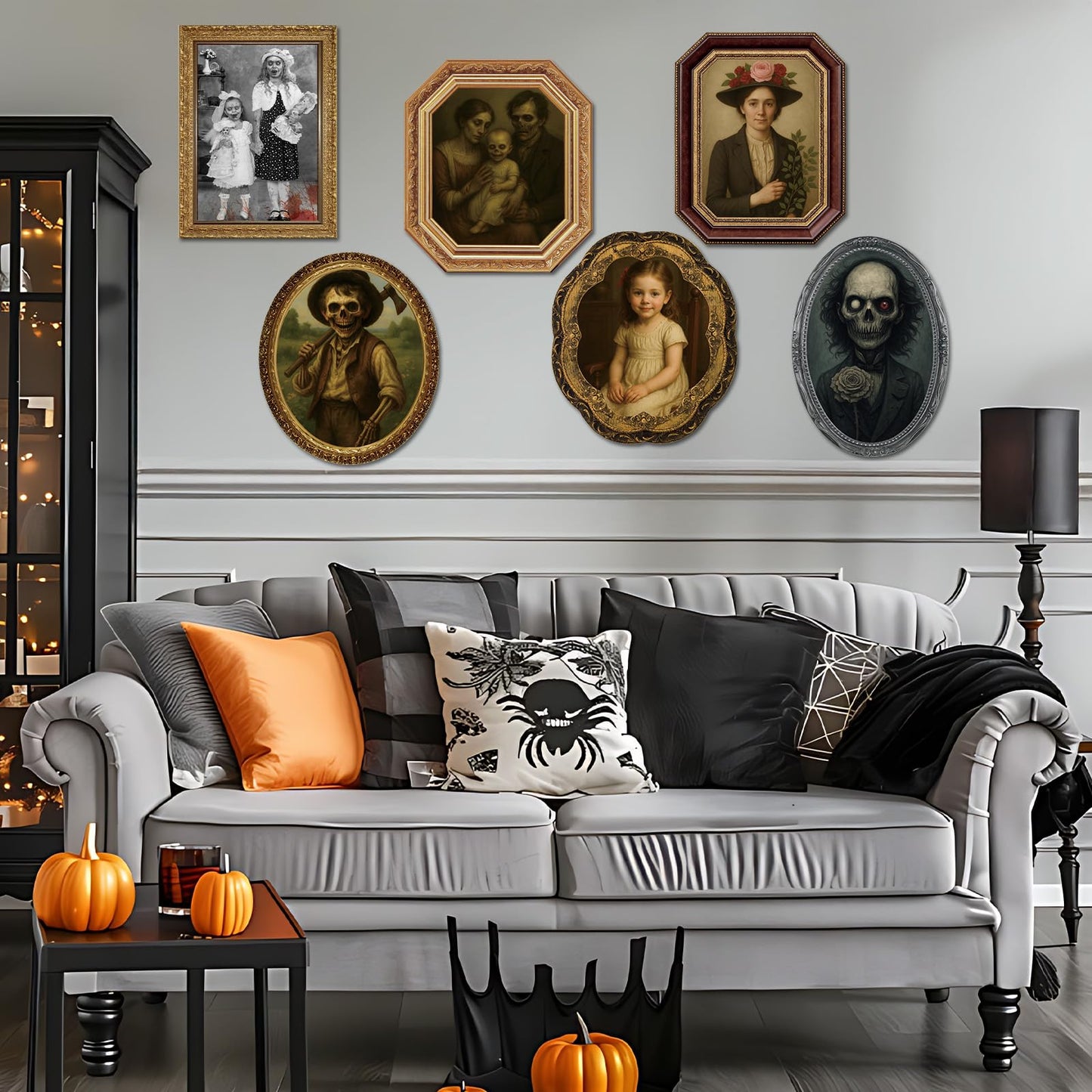 Garma Halloween Decorations Indoor, 3D Changing Face Moving Portrait Pictures Frames for Scary Halloween Haunted Mansion House Decor Wall Decoration- 6 Pack