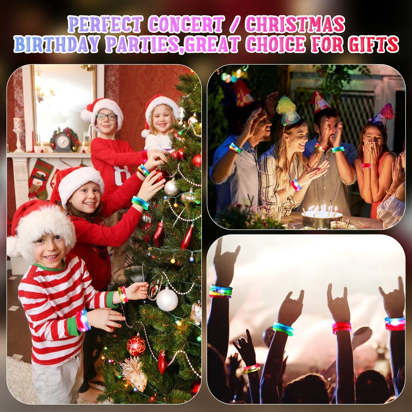 36Pcs LED Bracelets Glow Sticks Glow in the Dark Party Supplies for Kids/Adults, Halloween Party Favors for Kids Flashing Light up Toys, Neon Accessories Carnival Birthday Concert Games Gifts