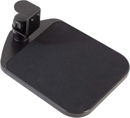 VIVO Clamp-on Mouse Pad Holder Platform, Adjustable Under Desk 360° Rotating Tray Rest Extension Attachment, up to 2 inch Desktops, Black, MOUNT-MS01A