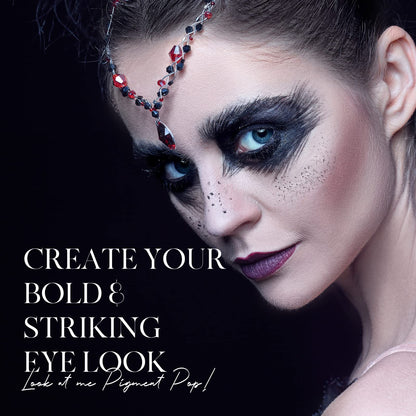 BEPHOLAN Single Matte Black Eyeshadow Palette,Cake Eyeliner Powder Goth Makeup Eyeshadow, Black Gothic Vampire Blood Makeup,Black Rose