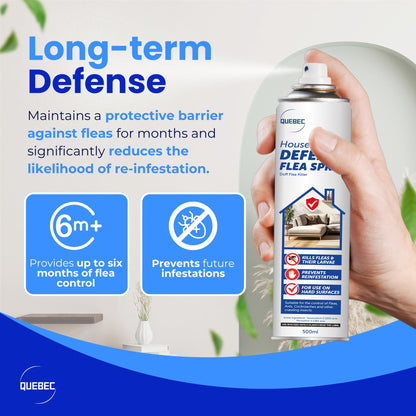 Quebec Household Flea Spray for the Home – Powerful Flea & Pest Control for Home, Effective Against Fleas, Ticks, Bed Bugs, Ants & Insects Long-Lasting Safe for Indoor Use Easy Application – 500ML (1)
