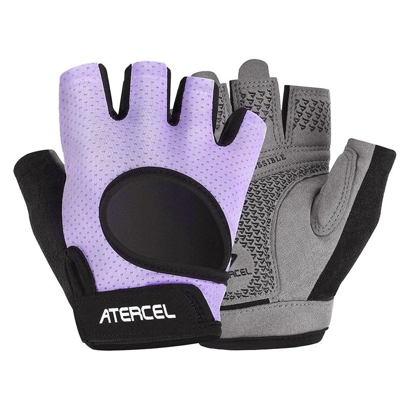ATERCEL Weight Lifting Gloves Full Palm Protection, Workout Gloves for Gym, Cycling, Exercise, Breathable, Super Lightweight for Men and Women(Violet, S)