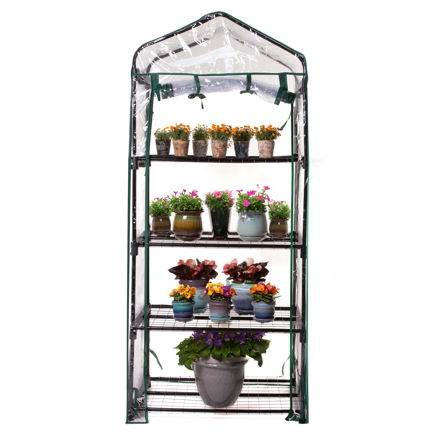 Gardman R687 4-Tier Mini Greenhouse, 27" Long x 18" Wide x 63" High Black