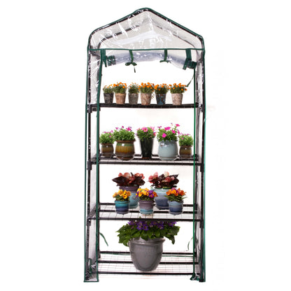 Gardman R687 4-Tier Mini Greenhouse, 27" Long x 18" Wide x 63" High Black