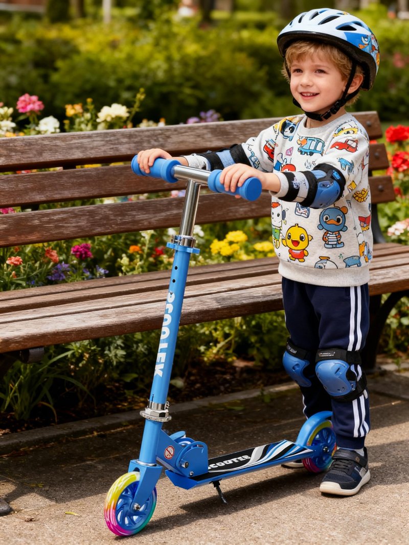 Scooter for Kids Ages 3+, Kids Kick Scooter with Led Light Up, Girly Pink Scooter with 3 Levels Adjustable, Lightweight Foldable Scooter for Boys&Girls Christmas Birthday Gift