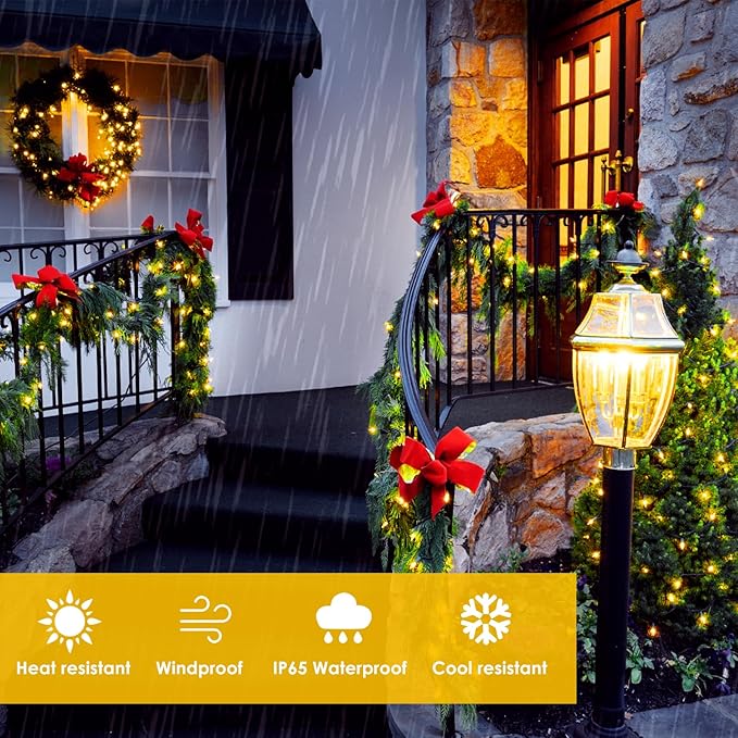 Extra-Long 144FT Solar String Lights for Outside, 2 Pack 400LED Solar Christmas Lights Outdoor, Waterproof Copper Wire with 8 Modes Twinkle Fairy Lights for Tree Garden Party Xmas Decor (Warm White)