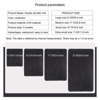 Cat Litter Box Mat Litter Double-Layer Design Waterproof Urine Proof Material, Easy Clean and Floor Carpet Protection Best Scatter Control Easy to Clean, Soft on Paws Cat Tray Mat (Small) (S (Pack of 1))