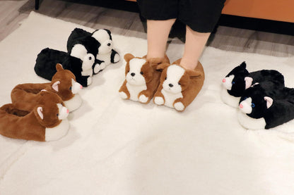 Aopuro Women Brown Cat Animal Slippers Cute Soft Plush House Shoes Fluffy Warm Slippers Cartoon Novelty Bedroom Gifts for Birthday Christmas