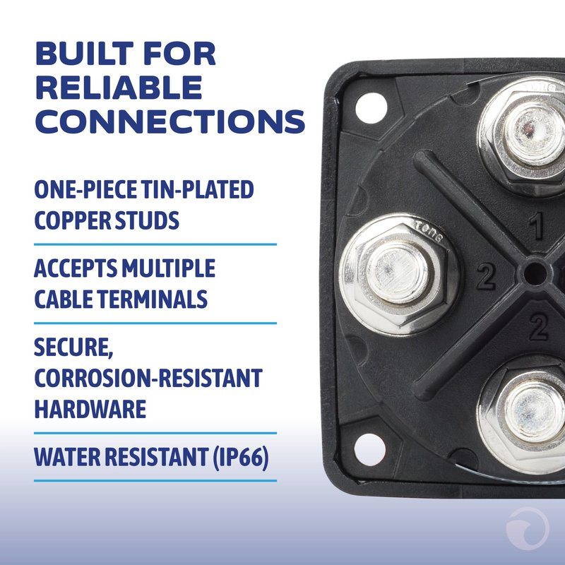 Blue Sea Systems Mini Dual Circuit Plus Battery Switch, Black, 6011200 m‑Series