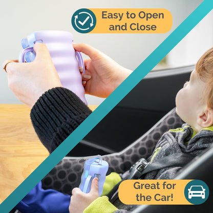 Dinneractive Sip Wiz - Baby Pouch Holder No Squeeze Pouch Food Pouches & Juice Box Holder - Anti-Squeeze Yogurt Pouch Reusable Toddler Essentials