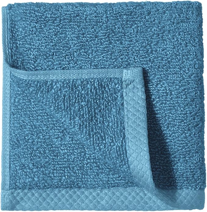 Amazon Basics Soft Cotton Washcloths, Lake Blue