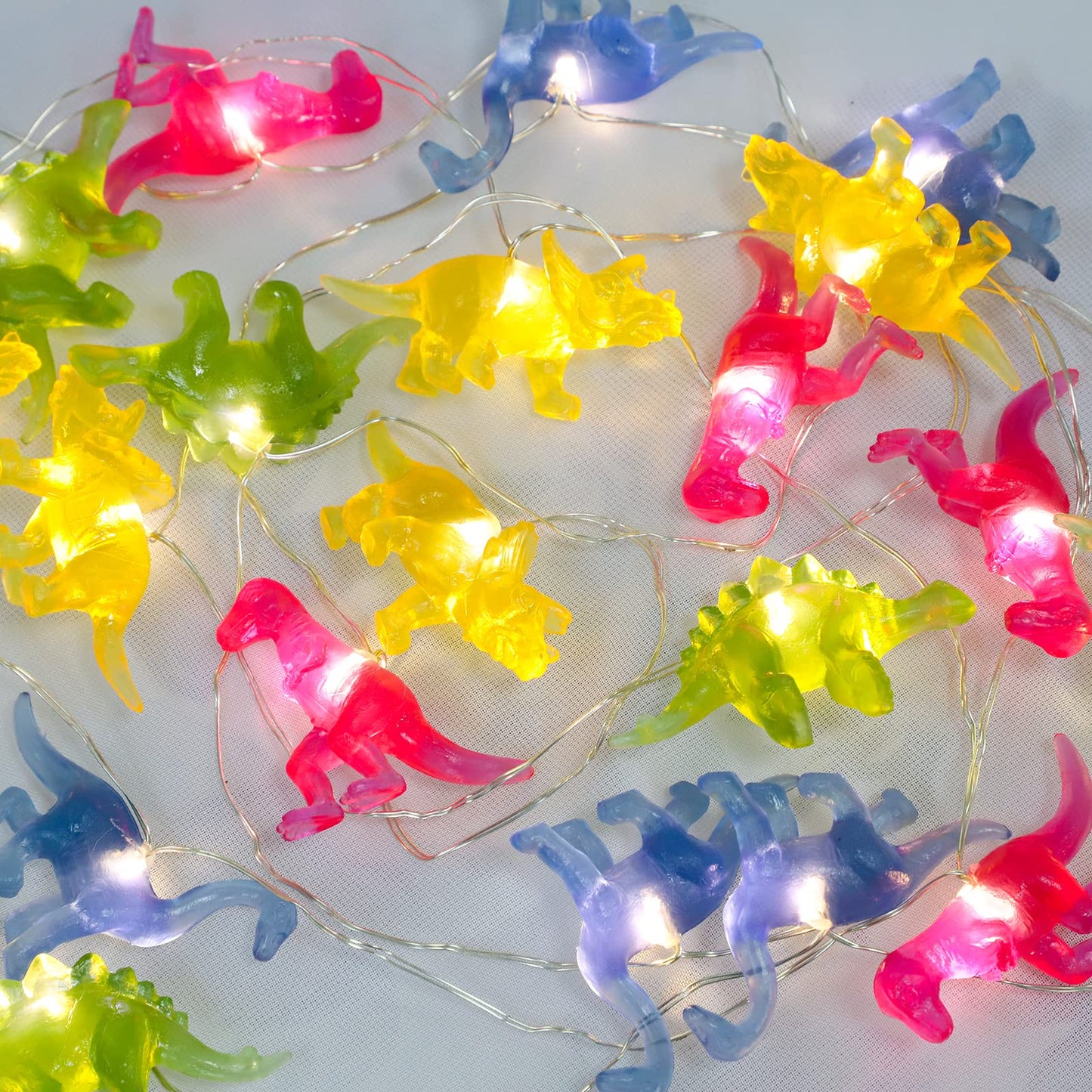 Impress Life Dinosaur String Lights with Remote and Timer,20 LED 10 FT, Dino String Lights for Children's Room Battery Operated Fairy Theme Lights for Boys, Birthday Party, Holiday