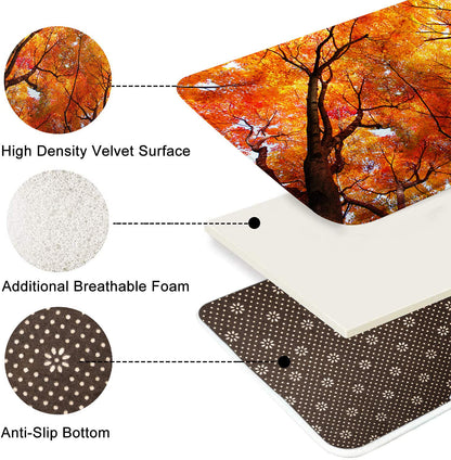 Britimes Bath Mat Bathroom Mat Rug No Silp, Autumn Fall Bathroom Decorations 18x30 Inches for Home Kitchen Bedroom