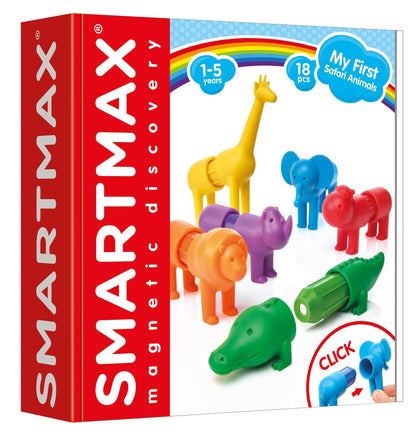 SMARTMAX - My First Safari Animals, Magnetic Discovery Play Set, 18 pieces, 1-5 Years