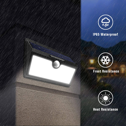 HETP Solar Lights Outdoor, Upgraded 78 LED Solar Motion Sensor Security Lights - Solar Powered Lights Waterproof Wireless Wall Lights Solar Lamps with 3 Intelligent Modes for Outside(2 Pack)