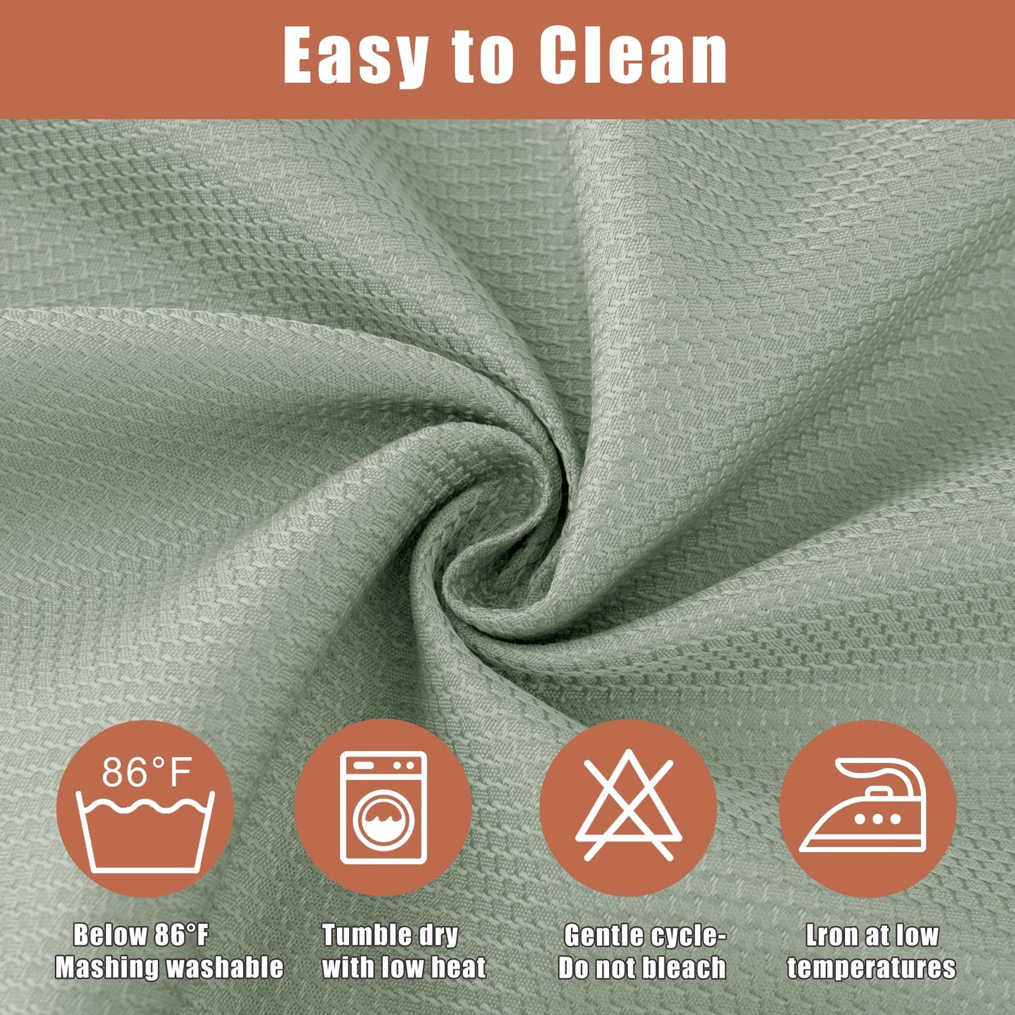 Fitable Sage Green Round Table Cloth, 2 Pack - 60 inch in Diameter - Waterproof Wrinkle Resistant Textured Fabric Tablecloth, Jacquard Decorative Table Cover for Dinner, Party, Banquet, Event