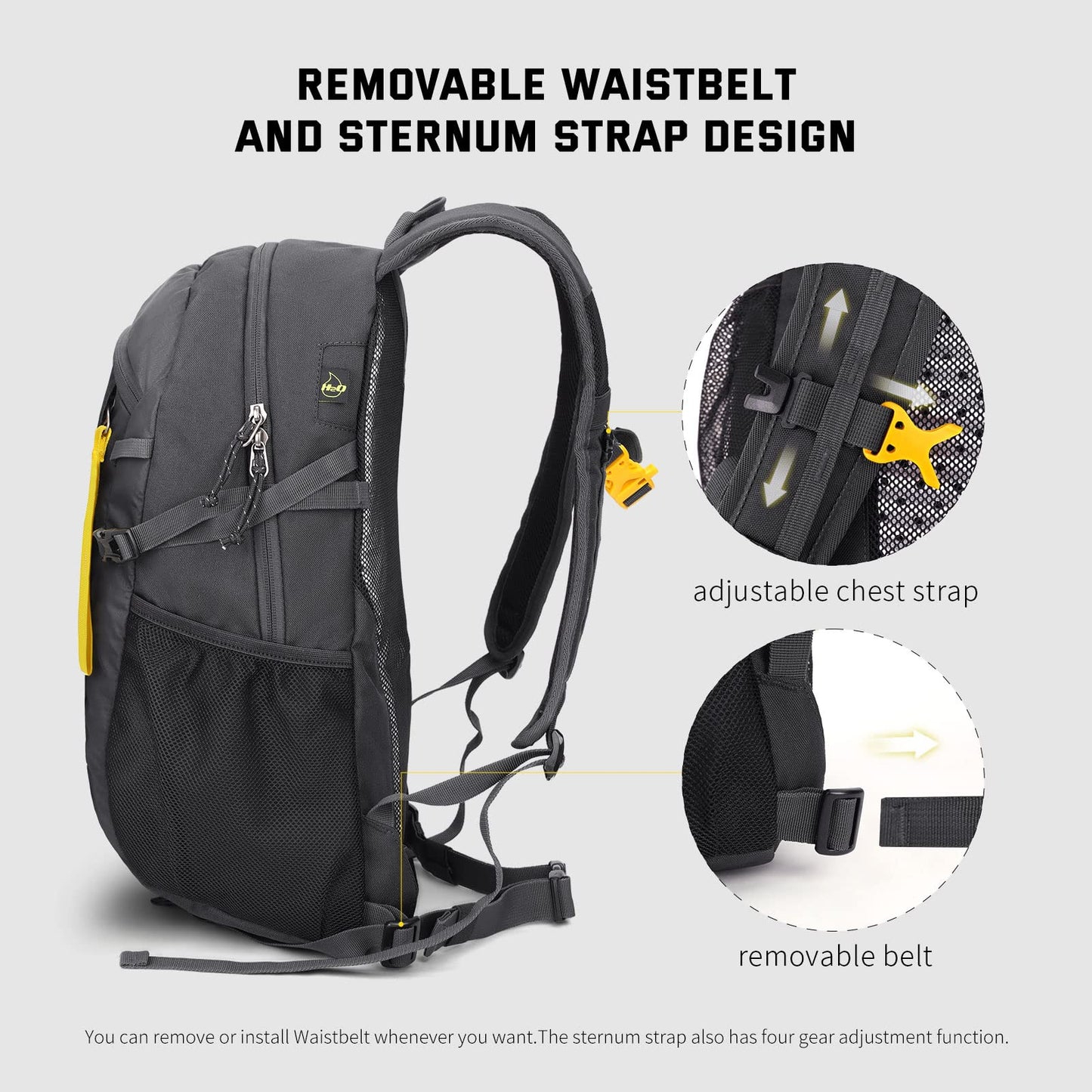 SKYSPER Small Hiking Backpack, 20L Lightweight Travel Backpacks Hiking Daypack Rucksack Women Men for Trekking Backpacking Outdoor Sports(Darkgray)