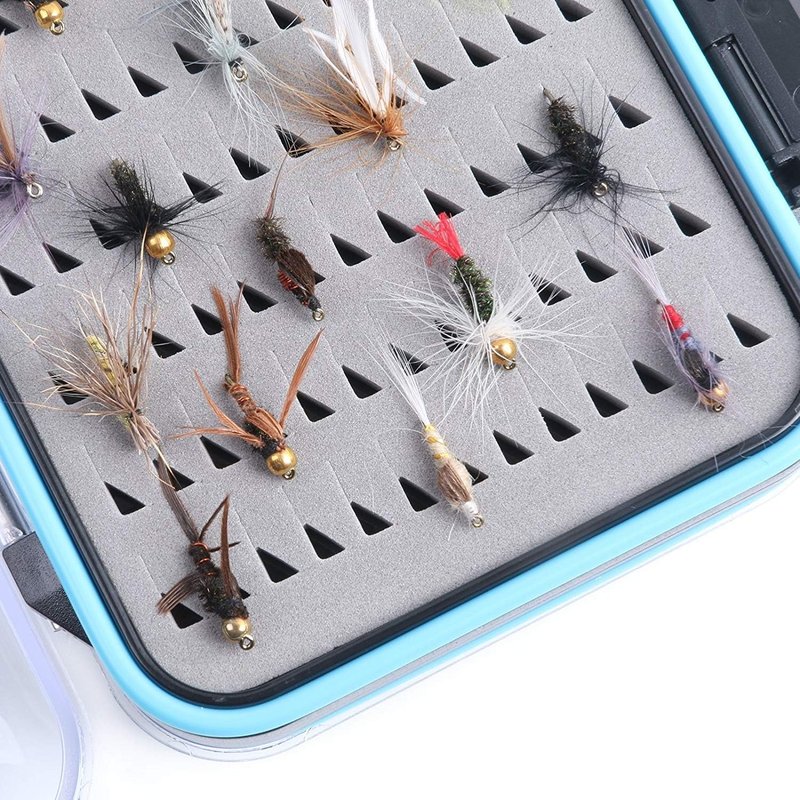 Maxcatch Waterproof Double-Sided Fly Box - Lightweight Durable Design with Clear Lid & Easy Grip Foam for Flies Storage