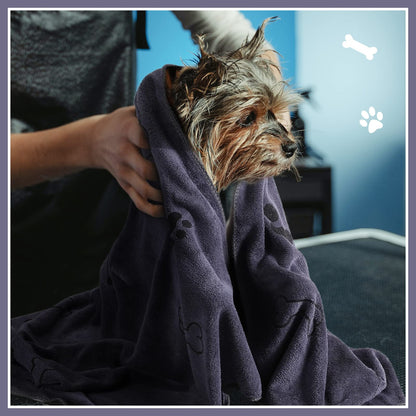 Chumia 8 Pcs Dog Towels for Drying Dogs Cats Pet Towels Bulk Puppy Microfiber Quick Drying Paw Bath Bathing Supplies Absorbent for Medium Pets(Gray,18 x 28 Inch)