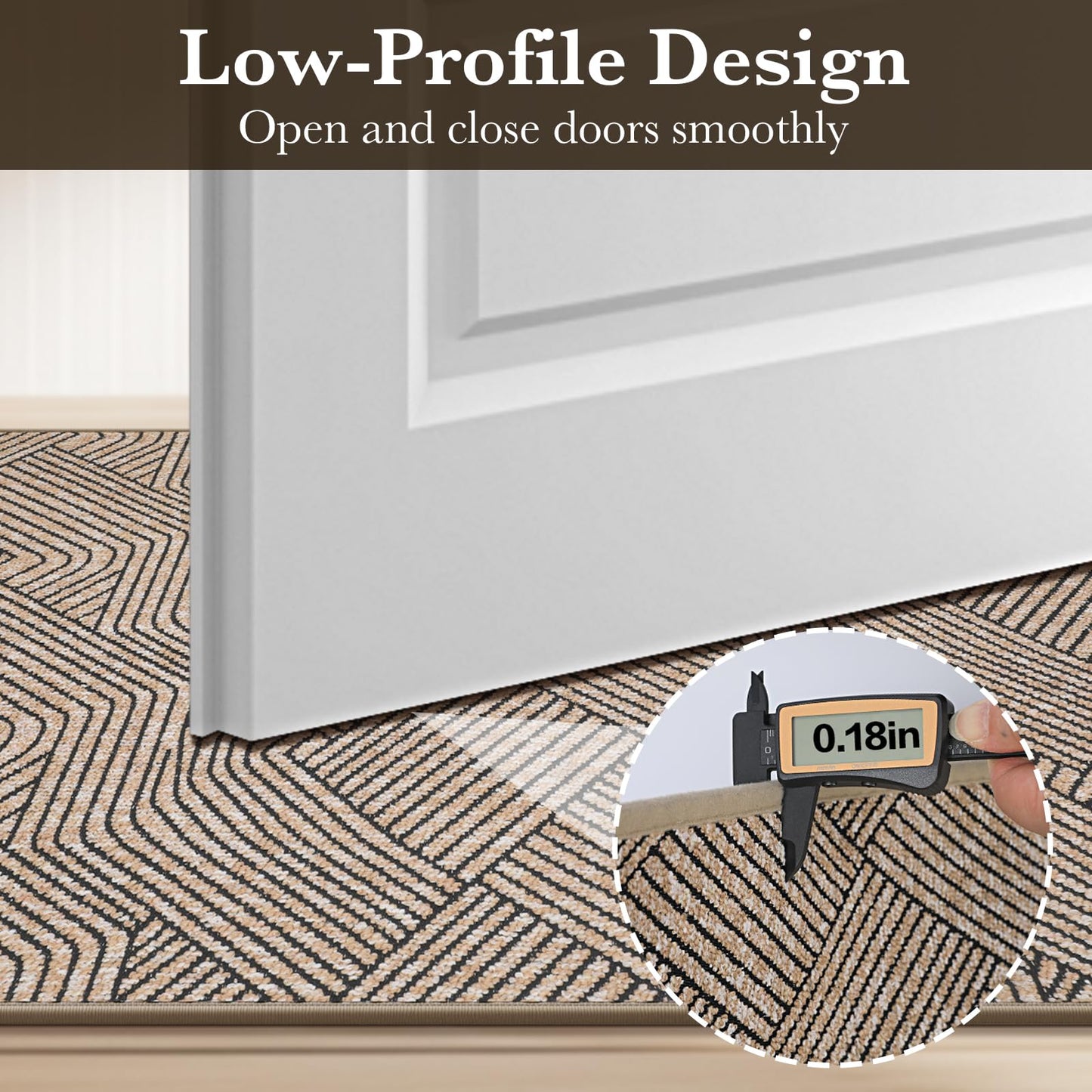 Naoloture Indoor Door Mat 24"x36", Low-Profile Welcome Front Door Mat Indoor Entrance, Non Slip Rubber Backing Inside Doormat Washable Entryway Dirt Resistant & Absorbent 2x3 Entry Mat, Light-Brown