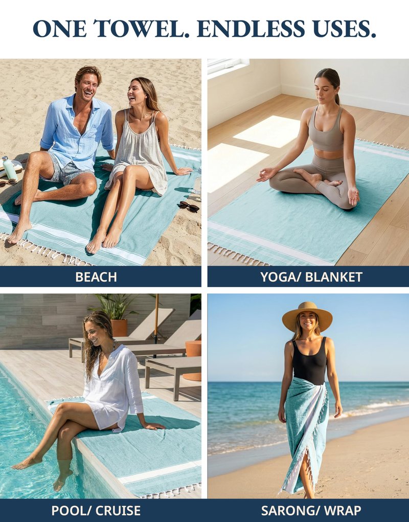 LANE LINEN Beach Towel - Beach Towels Oversized, Pre-Washed Large Beach Towels, Sandless Beach Towel, Quick Dry Travel Towel, Large Pool Towels, 39"x71" - Hunter Green