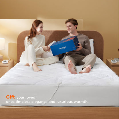Bedsure Heated Mattress Pad King - Bed Warmer with Memory & Preheat Functions, 12-Hour Auto Off & 10 Heat Settings, Dual Controllers, Fast Heating, Brushed Electric Mattress Pad King, 78"x80"