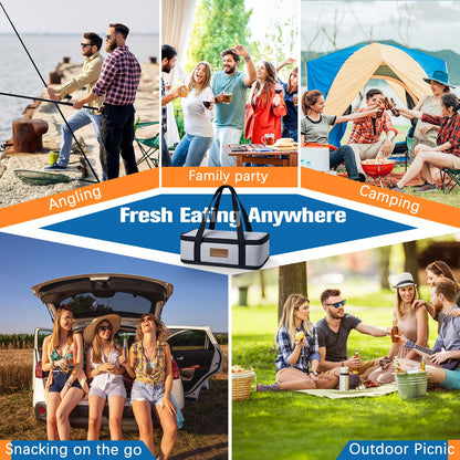 Chilled Portable Snackle Box Container with Reusable Ice Pack Bonus Insulated Bag 2Dip Container Divided Serving Tray Beach Essentials for Charcuterie Road Trip Picnic Family Party