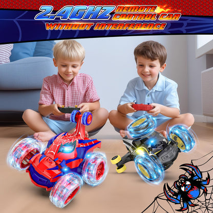 Mafbeanl Remote Control Car Stunt RC Cars 360° Rotating with 2.4GHz Rechargeable Wheel Lights Toys Car Gift for Boys 3 4 5 6 7 8 9 10 11 12 (Red)