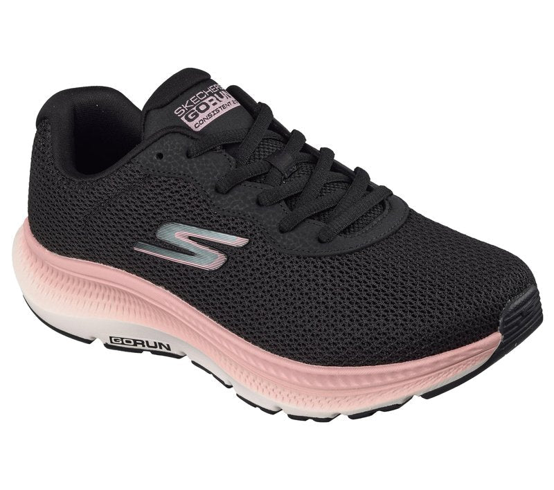 Skechers Women's Go Run Consistent 2.0 Fast Pace Sneaker, Black/Mauve, 11 Wide