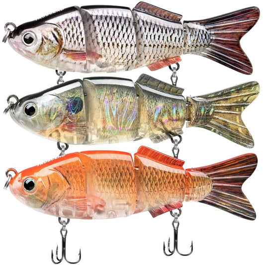 TRUSCEND Easy Catch SwimMax with BKK Hooks, Magic Noisy Wiggling and Vibrating Actions for More Bites, Lifelike Fishing Lures for Bass Trout Walleye Crappie, Strongest Dyneema Fiber Jointed Swimbaits