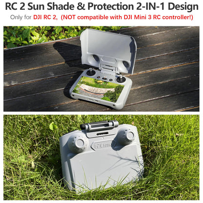 FPVtosky RC 2 Sun Hood for DJI Mini 5/4 Pro/Air 3S/Flip, RC-2 Remote Control Protective Cover for DJI RC2 Accessories, Sunshade + Lanyard + Sceen Protector