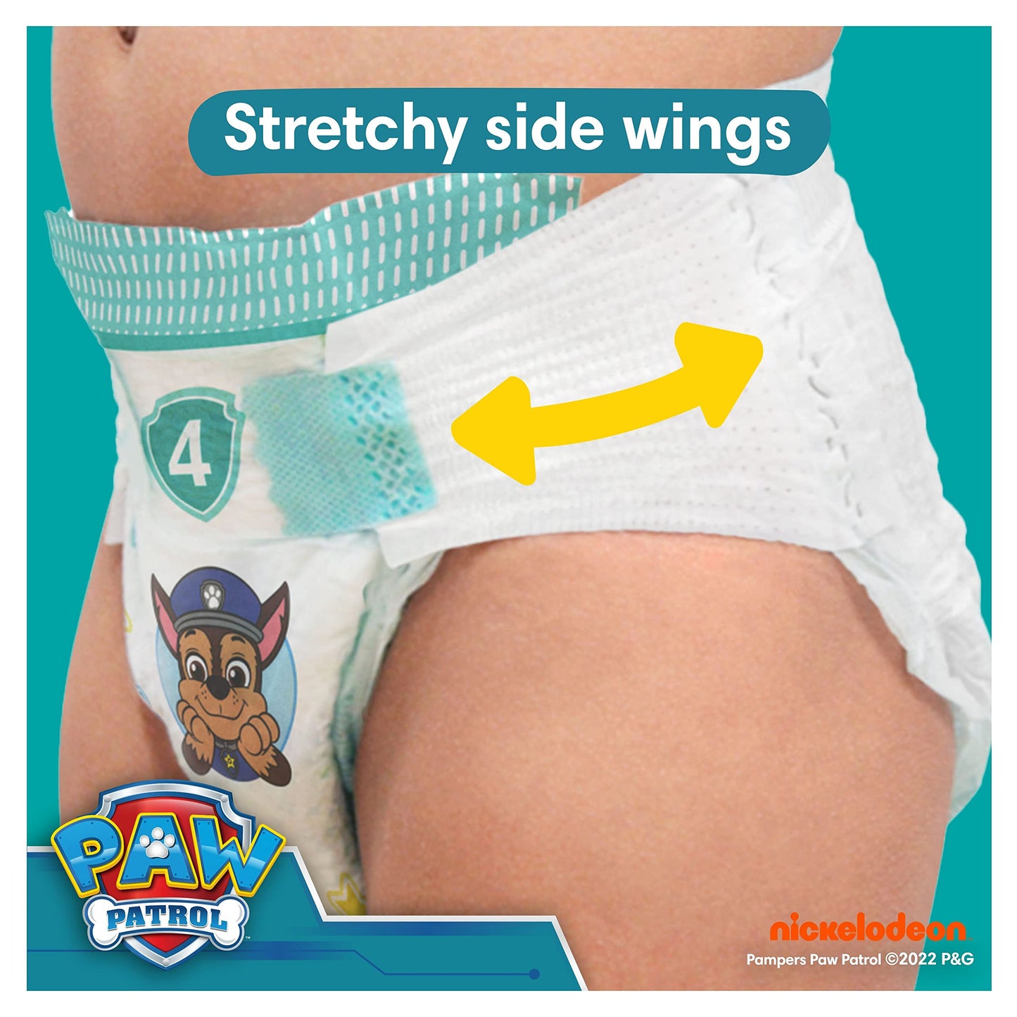 Pampers Baby-Dry Paw Patrol Edition Size 5, 186 Nappies, 11kg - 16kg, Monthly Pack, with A Stop & Protect Pocket to Help Prevent Leaks at The Back